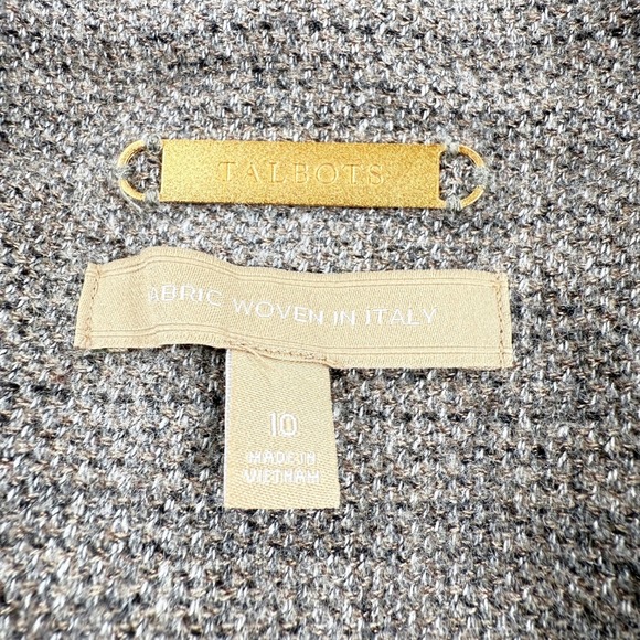 Talbots Women's Blazer 10 Jacket Gray Tweed Herringbone Office Work Corporate - Picture 3 of 11